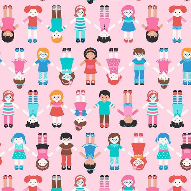 Studio E Fabrics Sew Kind Pattern World Children Color Pink E-Sew Kind E-5223-22