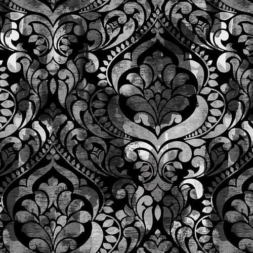 Studio E Fabrics Fiorenza Damask Black 108" Wide Back Fabric