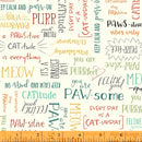 Windham Fabrics Purrfect Day Pattern Purrfect Words Color White By Teri Degenkolb 52373-1