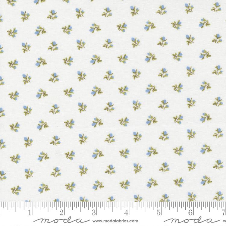 Moda Sweet Liberty Accent Floral Linen White Fabric