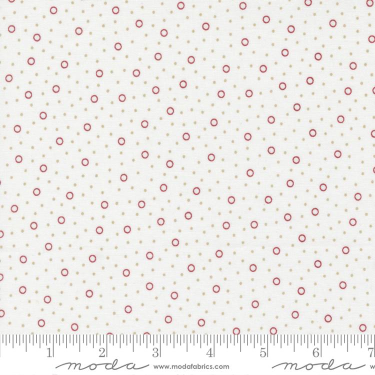 Moda Mix It Up Dottie Dots Off White Red Fabric