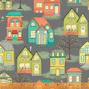 Windham Fabrics Be My Neighbor Houses Grey Fabric