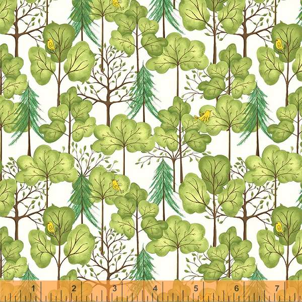 Windham Fabrics Be My Neighbor Trees Ivory Fabric