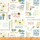 Windham Fabrics Be My Neighbor Words Ivory Fabric