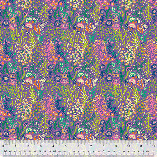 Windham Fabrics Atlantis Seaweed Amethyst Fabric