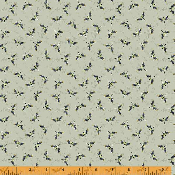 Windham Fabrics Secret Garden Dragonfly Khaki Fabric