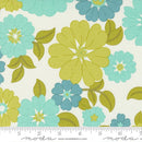 Moda Flower Power Blooming Blossoms Cloud Aqua Fabric