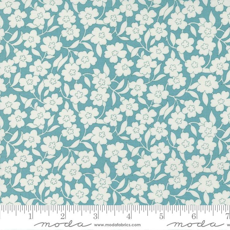 Moda Flower Power Blooming Mellow Meadow Turquoise Fabric