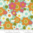 Moda Flower Power Blooming Groovy Garden Aqua Fabric