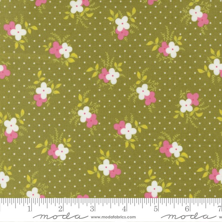 Moda Flower Power Blooming Easy Breezy Avocado Fabric