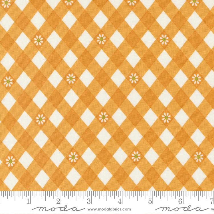 Moda Flower Power Blooming Picnic Posies Checks Clementine Fabric