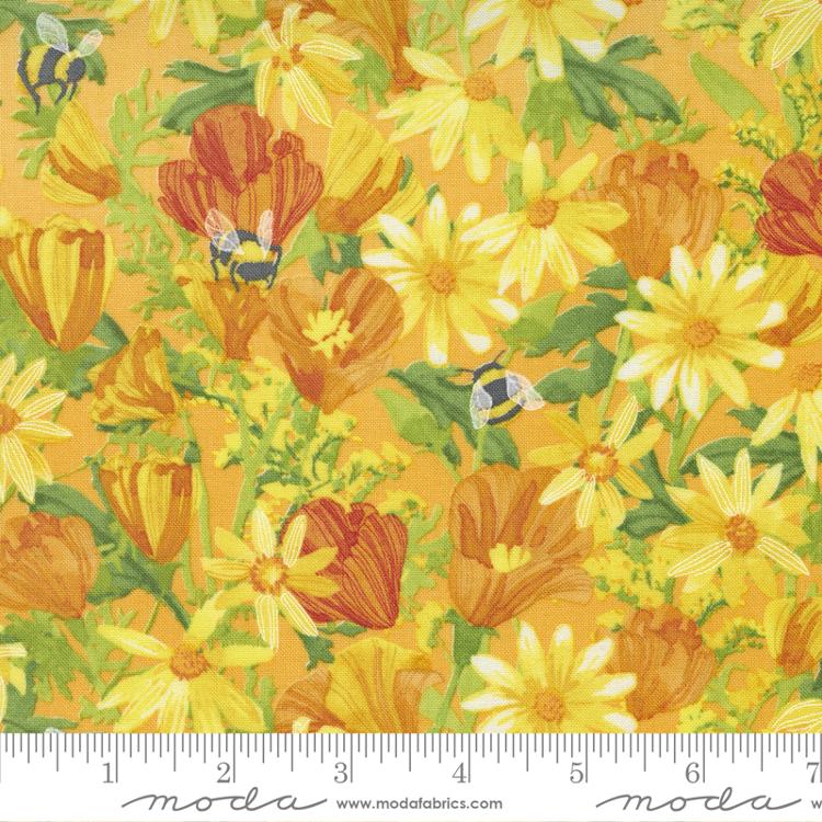 Moda Wild Blossoms Daisies And Poppies Honeycomb Fabric