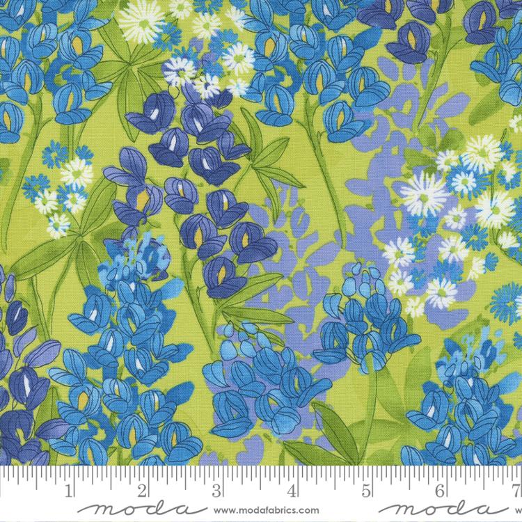 Moda Wild Blossoms Bluebonnets Sunlit Fabric