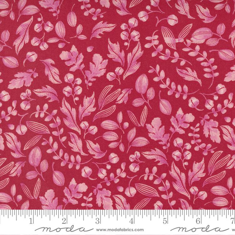 Moda Wild Blossoms Leafy Worlds Poppy Fabric