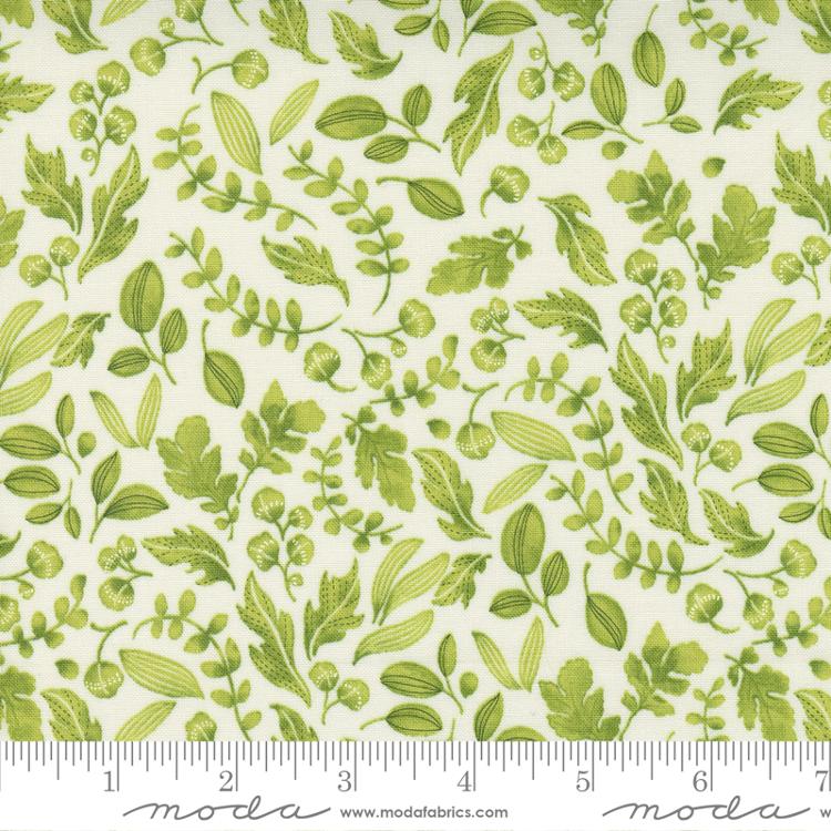 Moda Wild Blossoms Leafy Worlds Cream Sunlit Fabric