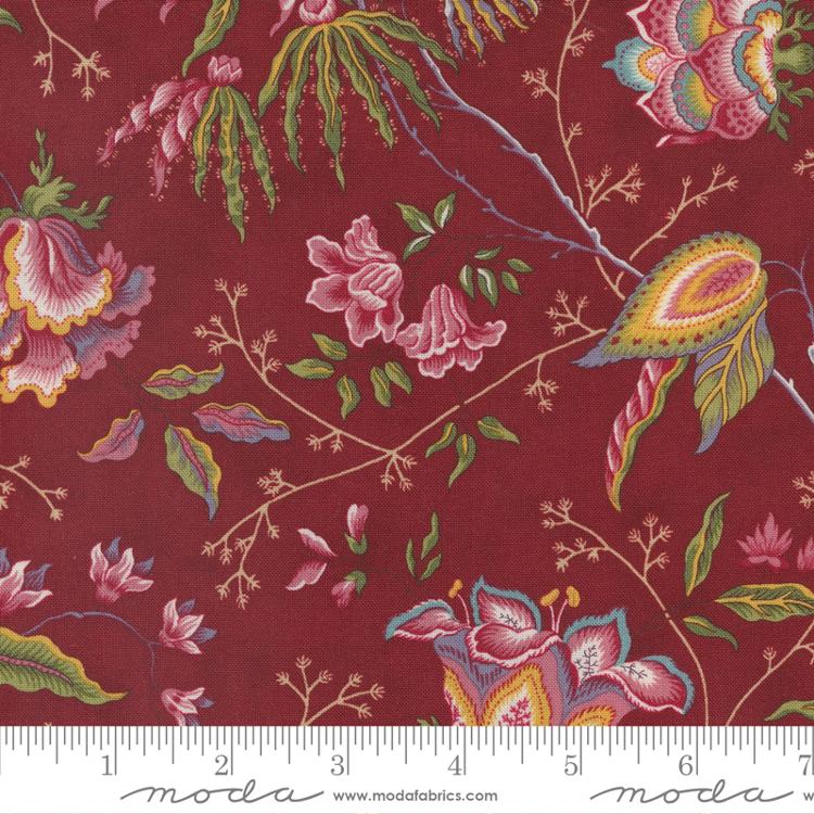 Moda Florence's Fancy Fanciful Florals Red Fabric