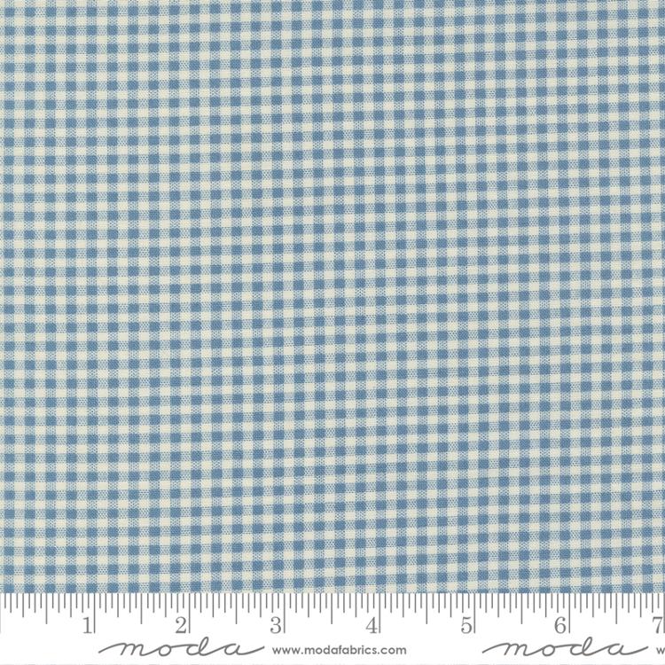 Moda Florence's Gingham Checks Blue Fabric