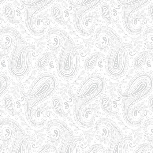 Studio E Fabrics Touch Of White III Paisley White On White 108" Wide Back Fabric