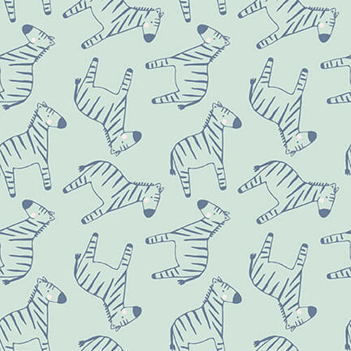 Studio E Fabrics Safari Sunrise Zebra Allover Aqua Fabric