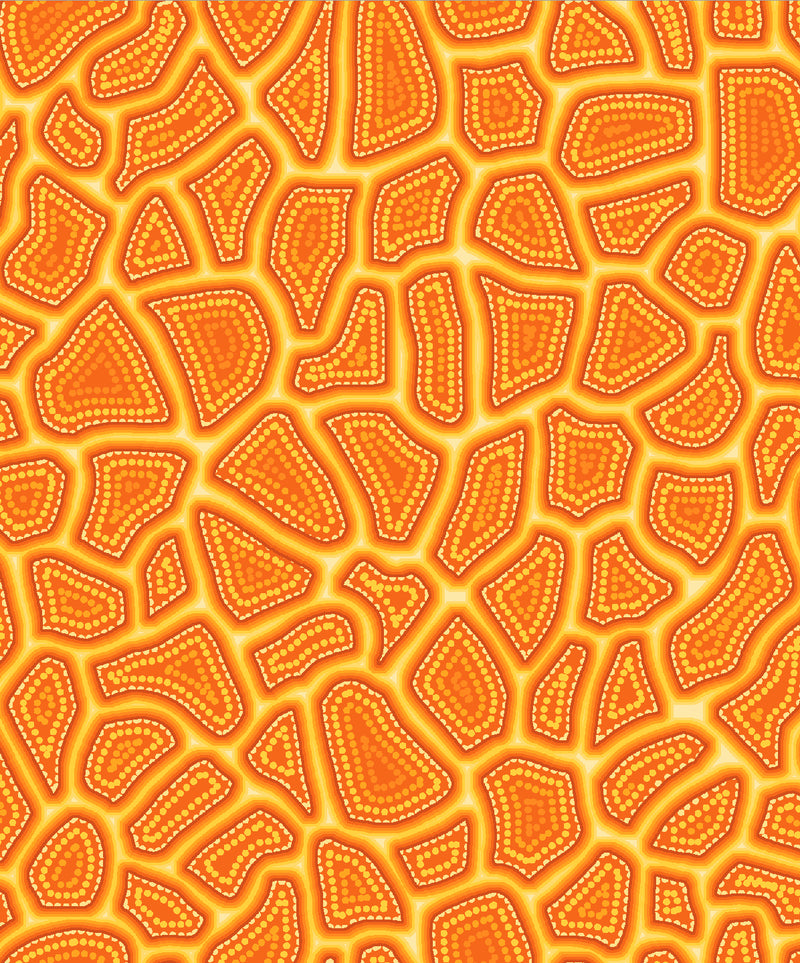 Oasis Fabrics Pannotia Stepping Stones Orange Fabric