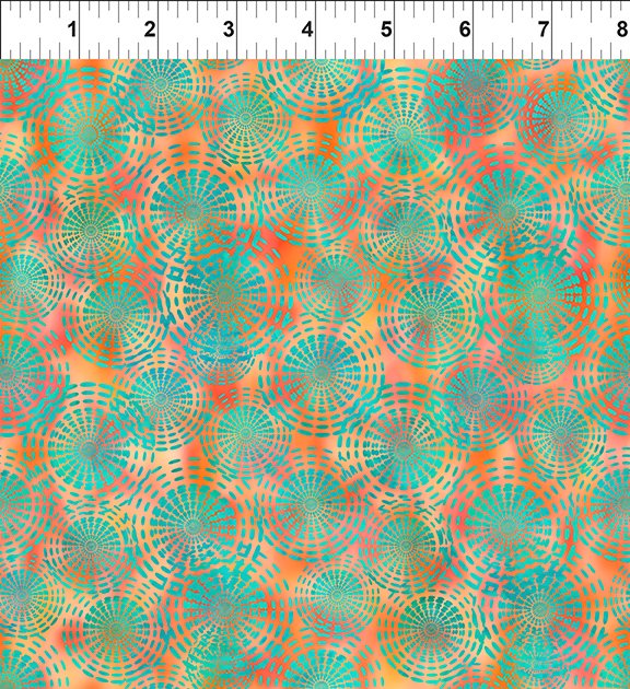 In The Beginning Fabrics Dazzle Circles Orange Fabric