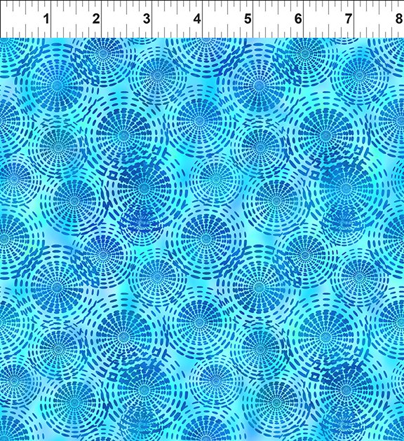In The Beginning Fabrics Dazzle Circles Blue Fabric