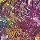 Island Batik Exuberance Flow Red Green Purple Tourmaline Batik Fabric