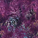 Island Batik Exuberance Fronds Purple Pansy Batik Fabric
