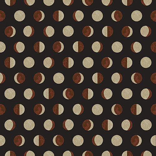 Studio E Fabrics Dark Forest Moon Phases Dark Chocolate Fabric