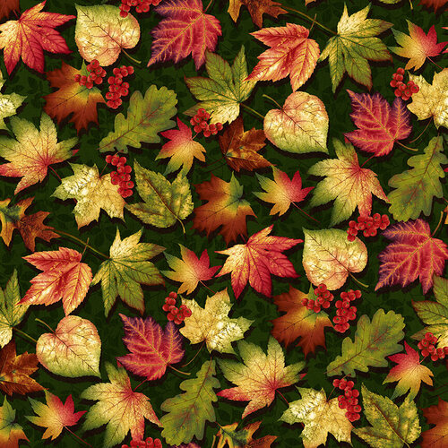 Studio E Autumn Flourish Leaves Forest Fabric