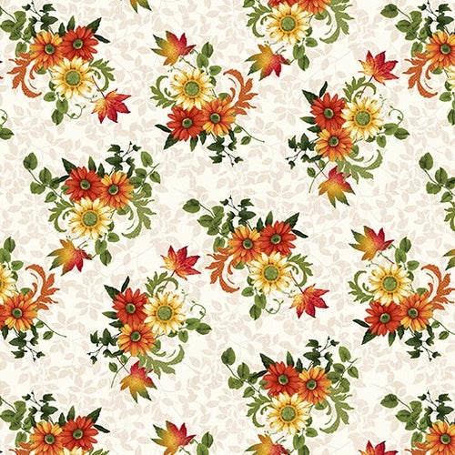 Studio E Autumn Flourish Small Flowers Cream Fabric