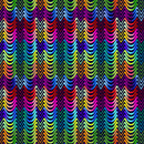 Studio E Fabrics Fractal Flowers Wave Geo Indigo Multi Fabric