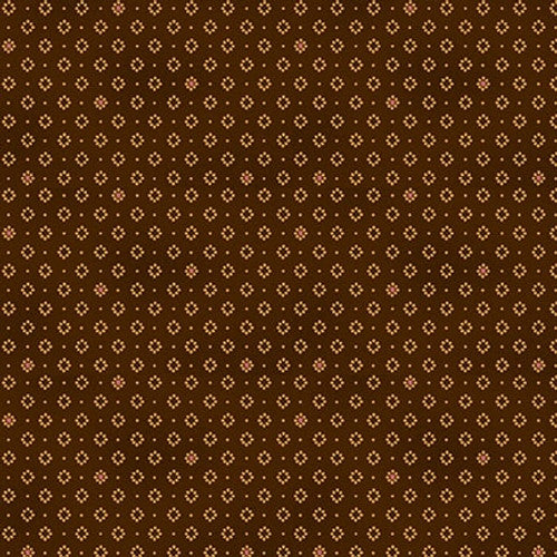 Henry Glass Scraps Of Kindness Dotted Diamonds Chocolate Fabric