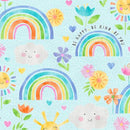 Wilmington Prints Raindrops And Sunshine Pattern Large Print Allover Color Teal 68550-453