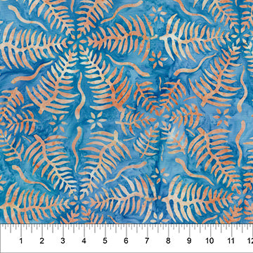 Northcott Destination Greece Fern Blue Bayou Batik Fabric