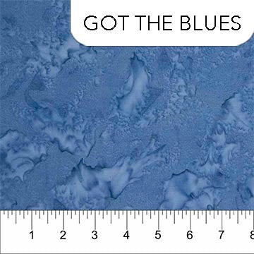 Northcott Destination Bayan Shadows Got The Blues Batik Fabric