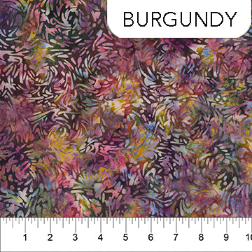Northcott Banyan BFFs (Best Friends For Quilting) Batik Burgundy Fabric