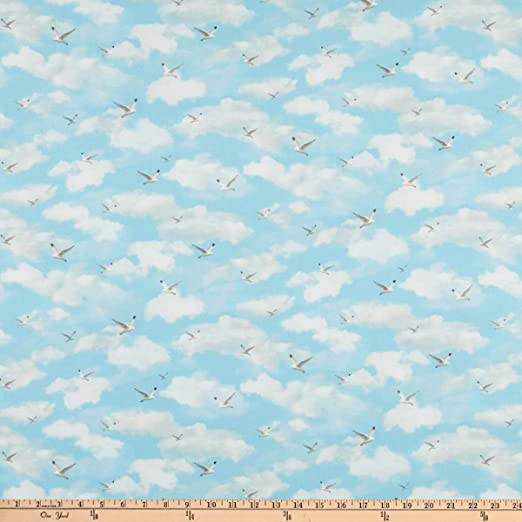 P And B Textiles By The Peaceful Shore Seagulls Fabric ONLINE PURCHASE ONLY
