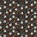 Camelot Fabrics Skull & Bones Glows in the Dark Flannel 85390301BR-1
