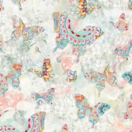 Wilmington Prints Wild Blush Butterflies Fabric  ONLINE PURCHASE ONLY