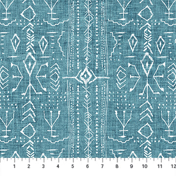 Figo Fabrics Forest Fable Stripe Teal Fabric