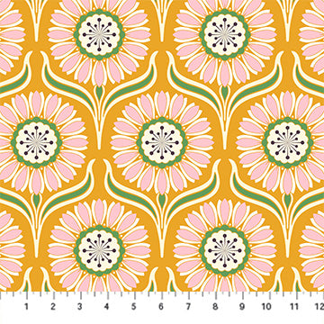 Figo Fabrics Local Honey Pop Daisy Gold Fabric