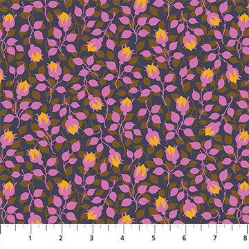 Figo Fabrics Local Honey Rosebud Violet Fabric