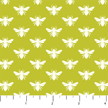 Figo Fabrics Local Honey Tonal Bee Chartreuse Fabric