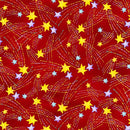 Henry Glass Stay Wild Moon Child Large Stars Red Fabric