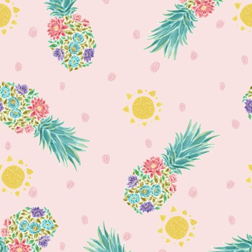 Blank Quilting Sun N' Soil Pineapples Pink B-9446