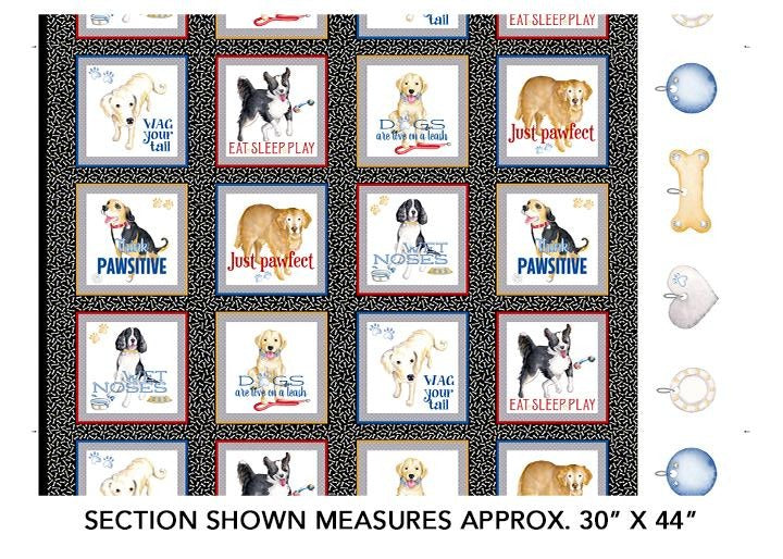 Kanvas Studios Think Pawsitive Blocks Panel Black 09725-12