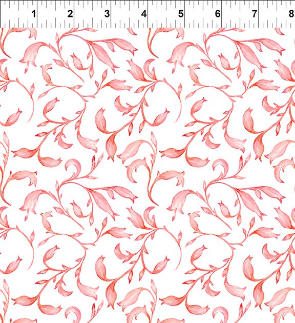 In The Beginning Fabrics Patricia Sprigs Coral Fabric