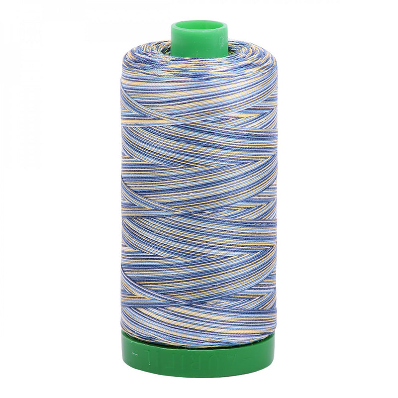 Aurifil Mako Cotton 40 WT Thread 4648 Variegated Blue Yellow