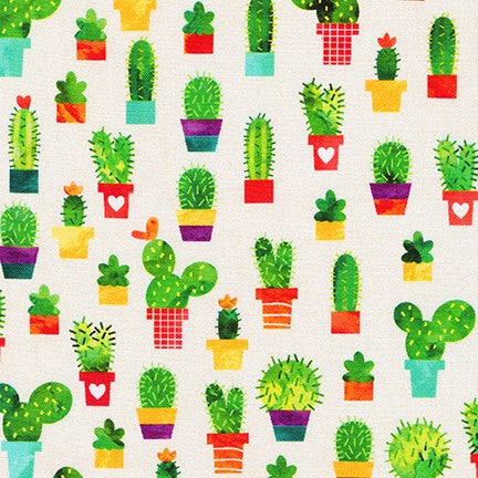 Robert Kaufman Chili Smiles Cactus Ivory Fabric ONLINE PURCHASE ONLY